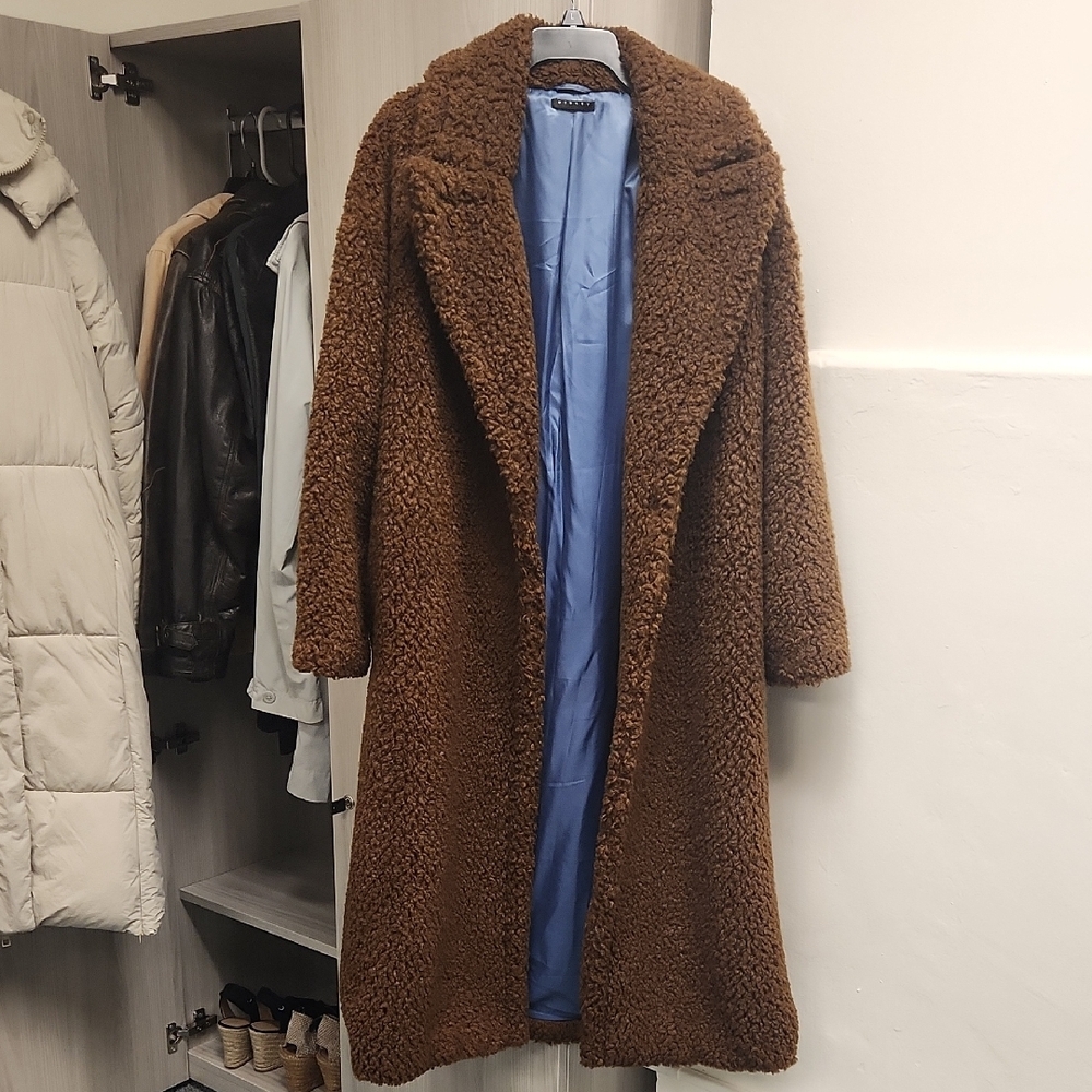 Chocolate Teddy Jacket with Blue Lining